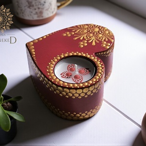 Nagyméretű szív mécsestartó (vörösbor) - Meska.hu