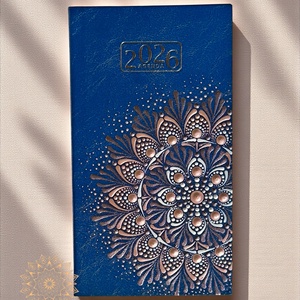 Mandala határidőnapló 2026, kis méretű (kék) - otthon & életmód - papír, írószer - naptár & tervező - Meska.hu