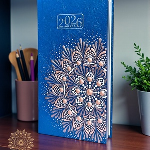 Mandala határidőnapló 2026, kis méretű (kék) - otthon & életmód - papír, írószer - naptár & tervező - Meska.hu
