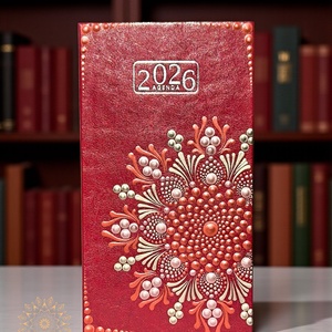Mandala határidőnapló 2026, kis méretű (bordó) - otthon & életmód - papír, írószer - naptár & tervező - Meska.hu