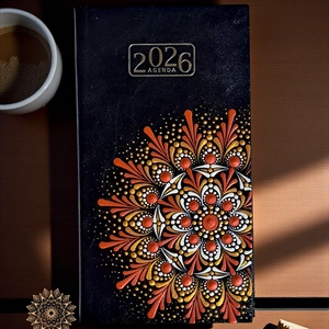 Mandala határidőnapló 2026, kisméretű, heti beosztású (fekete) - otthon & életmód - papír, írószer - naptár & tervező - Meska.hu
