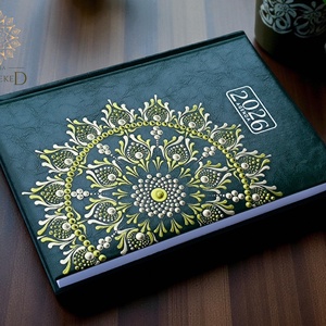 Nagy méretű (A/5) 2026-os mandala határidőnapló (zöld) - otthon & életmód - papír, írószer - naptár & tervező - Meska.hu