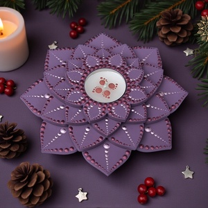 Mandala teamécses tartó / lila- koronacsakra - otthon & életmód - gyertya, illat, aroma - mécses és mécsestartó - Meska.hu