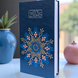 Mandala határidőnapló 2026, kis méretű, kék (kék, rózsarany, fehérarany) - otthon & életmód - papír, írószer - naptár & tervező - Meska.hu