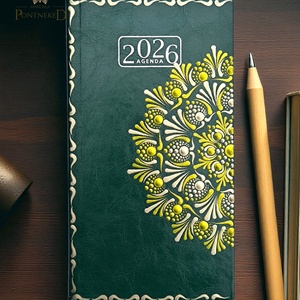 Mandala határidőnapló 2026, kisméretű, heti beosztású (zöld) - otthon & életmód - papír, írószer - naptár & tervező - Meska.hu