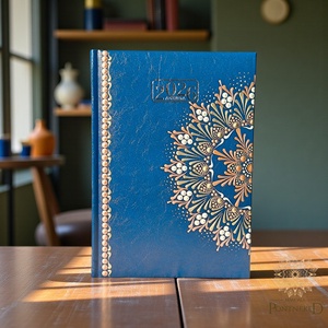 Nagy méretű, sötétkék (A/5) 2026-os mandala határidőnapló (rózsaarany-fehérarany-gyöngyház fehér), Otthon & Életmód, Papír, írószer, Jegyzetfüzet & Napló, , MESKA