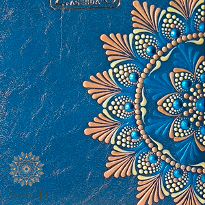 Nagy méretű, sötétkék (A/5) 2026-os mandala határidőnapló (rózsaarany-kékezüst-kék) - otthon & életmód - papír, írószer - jegyzetfüzet & napló - Meska.hu