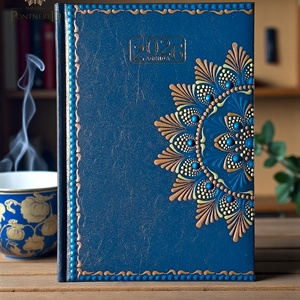 Nagy méretű, sötétkék (A/5) 2026-os mandala határidőnapló (rózsaarany-kékezüst-kék), Otthon & Életmód, Papír, írószer, Jegyzetfüzet & Napló, , MESKA