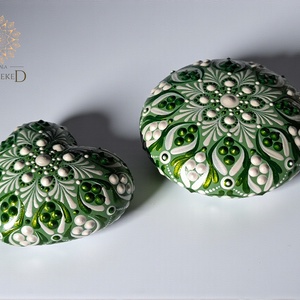 Zöld mandalakő és mandalaszív szett (szívcsakra) - Meska.hu