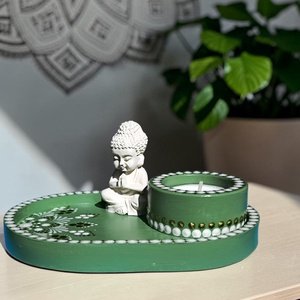 Mécsestartó Buddha szoborral - Meska.hu