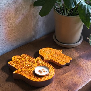 Hamsa kéz füstölő és mécsestartó szett - otthon & életmód - dekoráció - spiritualitás - füstölő és füstölőtartó - Meska.hu