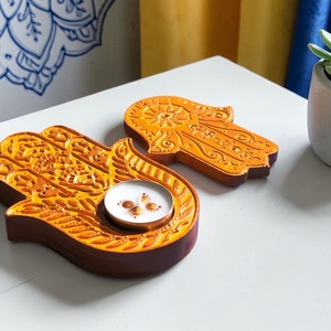 Hamsa kéz füstölő és mécsestartó szett - otthon & életmód - dekoráció - spiritualitás - füstölő és füstölőtartó - Meska.hu