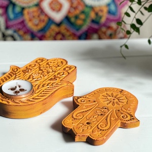 Hamsa kéz füstölő és mécsestartó szett - otthon & életmód - dekoráció - spiritualitás - füstölő és füstölőtartó - Meska.hu