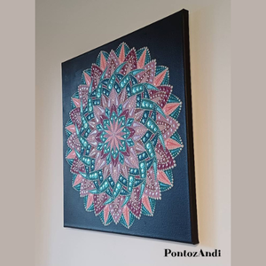 Lótuszvirág mandala - művészet - festmény - akril - Meska.hu