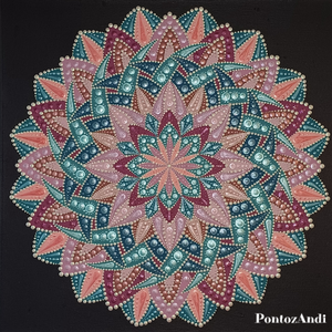 Lótuszvirág mandala, Művészet, Festmény, Akril, Festészet, MESKA