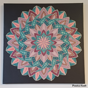Lótuszvirág mandala - művészet - festmény - akril - Meska.hu