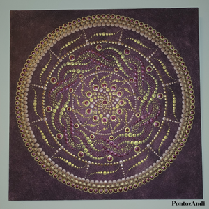 Lila elegancia mandala - művészet - festmény - akril - Meska.hu