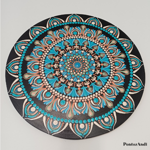 Búzavirág mandala - művészet - festmény - akril - Meska.hu