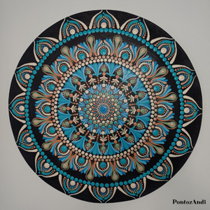 Búzavirág mandala, Művészet, Festmény, Akril, Festészet, MESKA