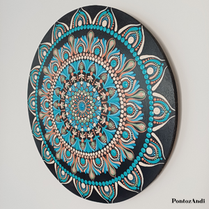 Búzavirág mandala - művészet - festmény - akril - Meska.hu
