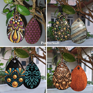 Tojás alakú fülbevalók - ékszer - fülbevaló - lógó fülbevaló - Meska.hu