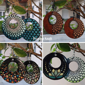 Karika fülbevalók - ékszer - fülbevaló - lógó fülbevaló - Meska.hu