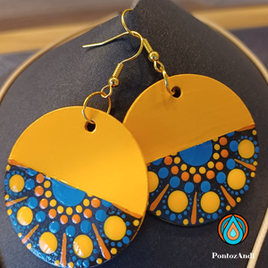 Azték stílusú fülbevaló és nyaklánc szett - ékszer - ékszerszett - Meska.hu