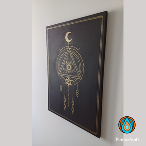 Misztikus harmadik szem álomfogó - művészet - festmény - akril - Meska.hu