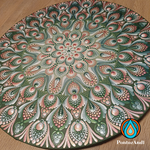 Barackfa virágzás mandala - művészet - festmény - akril - Meska.hu