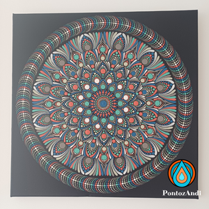Koszorús mandala - művészet - festmény - akril - Meska.hu