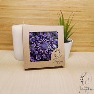 Lila pontozott poháralátét szett (4 db) - egyedi megrendelésre készült  - Meska.hu