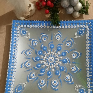 Mandala üvegtálka - Meska.hu