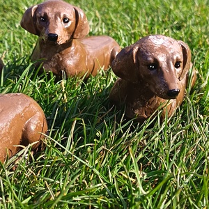 Tacskó kiskutyák  - otthon & életmód - dekoráció - dekoratív figurák és szobrok - Meska.hu