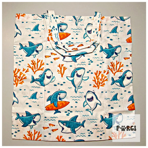 bevásárló szatyor-cápás - táska & tok - bevásárlás & shopper táska - shopper, textiltáska, szatyor - Meska.hu