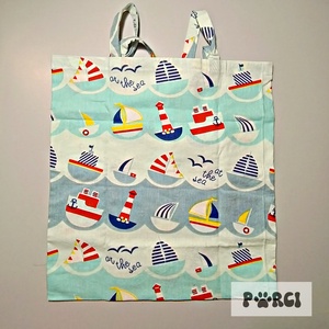 Összehajtható szatyor - tengerész  - táska & tok - bevásárlás & shopper táska - shopper, textiltáska, szatyor - Meska.hu