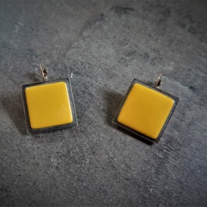 Üvegmozaik fülbevaló több színben  (2,5x2,5cm) - INGYEN POSTA - ékszer - fülbevaló - lógó fülbevaló - Meska.hu