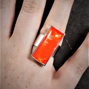 Festett üveg gyűrű (2,5x1 cm) - INGYEN POSTA - ékszer - gyűrű - üveglencsés gyűrű - Meska.hu