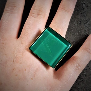 Üvegmozaik gyűrűk több színben (2,5x2,5 cm)  INGYEN POSTA - ékszer - gyűrű - üveglencsés gyűrű - Meska.hu