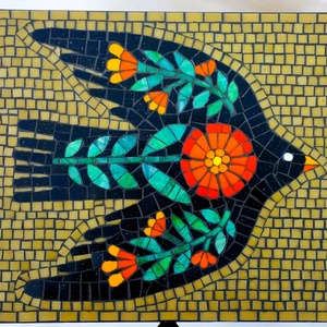 FOGLALVA! Mozaikkal dekorált, art deco éjjeliszekrény pár - otthon & életmód - bútor - szekrény - Meska.hu