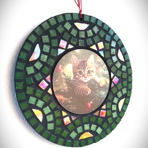 Mozaikos karácsonyi ajtódísz  kézzel készült ünnepi dekoráció - karácsony - karácsonyi lakásdekoráció - karácsonyi ajtódíszek - Meska.hu