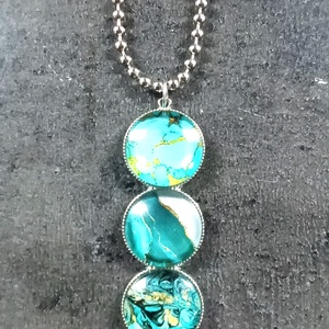 Három köves design medál, golyós láncon - INGYEN POSTA, Ékszer, Nyaklánc, Medálos nyaklánc, Ékszerkészítés, MESKA