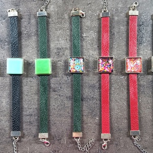 Karkötők festett üveg vagy irizáló mozaik dekorációval - INGYEN POSTA - Meska.hu