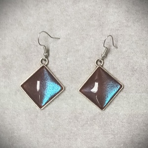 Üvegmozaik rombusz alakú fülbevaló   (2x2cm) - INGYEN POSTA, Ékszer, Fülbevaló, Lógó fülbevaló, Ékszerkészítés, MESKA