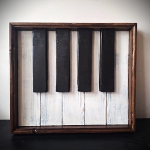 Zongora - fából készült falikép, Otthon & Életmód, Dekoráció, Kép & Falikép, Fából készült kép, Famegmunkálás, MESKA