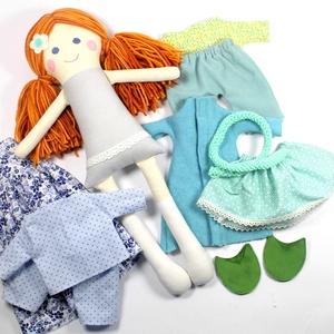Lány Baba Rongybaba Játékbaba  Textiljáték Lili Oltöztetős Baba, Játék & Sport, Baba & babaház, Baba, Újrahasznosított alapanyagból készült termékek, Varrás, Meska