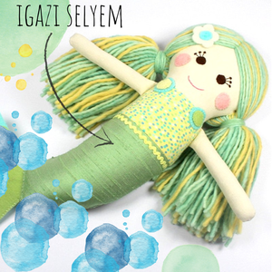 Sellőlány Rongybaba Játékbaba  Textiljáték Szerafina, Játék & Sport, Baba & babaház, Baba, Újrahasznosított alapanyagból készült termékek, Varrás, MESKA