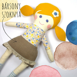 Lány Baba, Rongybaba, Játékbaba,  Textiljáték -Lotti, Játék & Sport, Baba & babaház, Baba, Újrahasznosított alapanyagból készült termékek, Varrás, MESKA