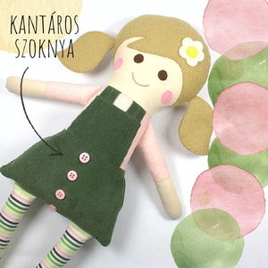 Lány Baba, Rongybaba, Játékbaba,  Textiljáték -Lotti, Játék & Sport, Baba & babaház, Baba, Újrahasznosított alapanyagból készült termékek, Varrás, MESKA