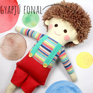 Fiú Baba, Rongybaba, Játékbaba -Bonifác, Játék & Sport, Baba & babaház, Baba, Újrahasznosított alapanyagból készült termékek, Varrás, MESKA