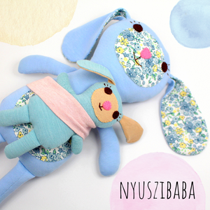 Húsvéti Nyuszi Baba, Plüss Nyuszi Baba, Színes Nyuszi Baba, Rongybaba, Játékbaba - BONZO, Játék & Sport, Plüssállat & Játékfigura, Nyuszi, Újrahasznosított alapanyagból készült termékek, Varrás, MESKA
